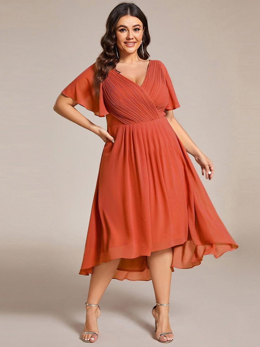Stunning High-Low V-Neck Dress: Elevate Your Wedding Guest Style!