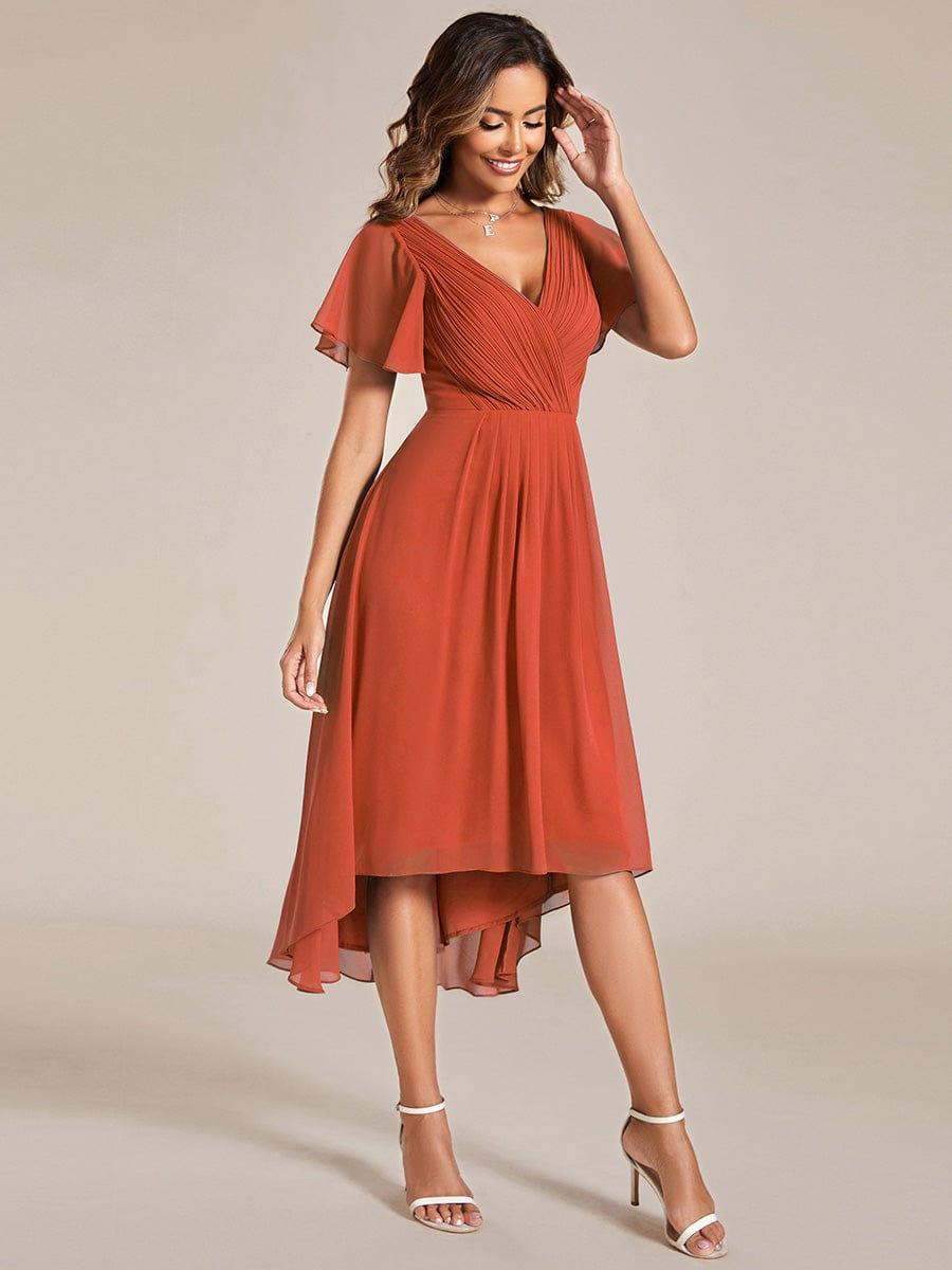 Stunning High-Low V-Neck Dress: Elevate Your Wedding Guest Style!