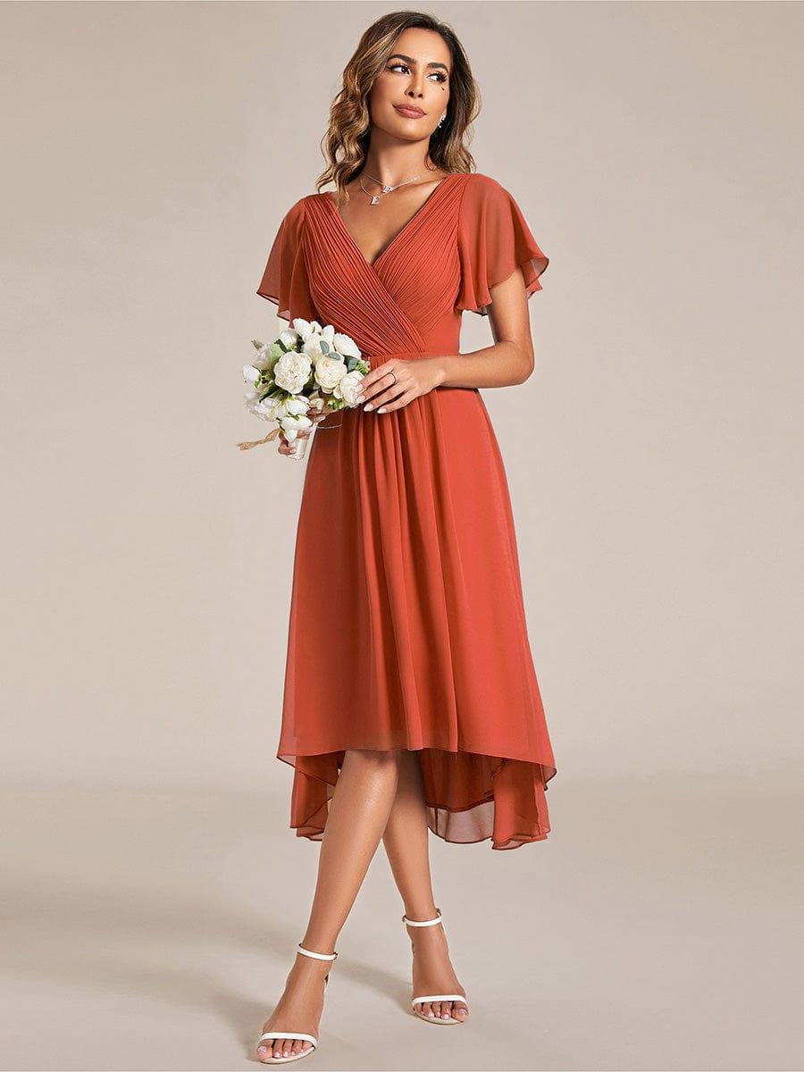 Stunning High-Low V-Neck Dress: Elevate Your Wedding Guest Style!