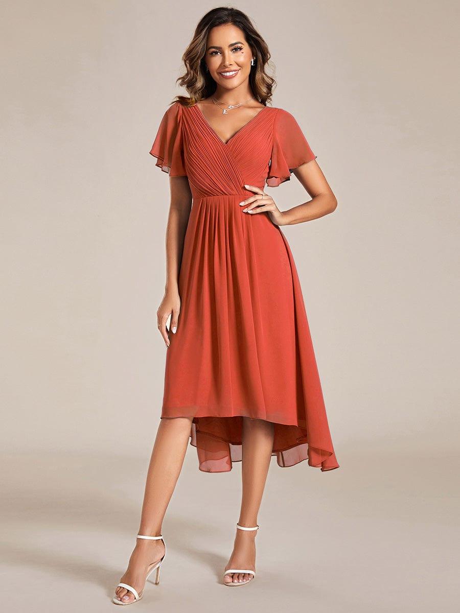 Stunning High-Low V-Neck Dress: Elevate Your Wedding Guest Style!