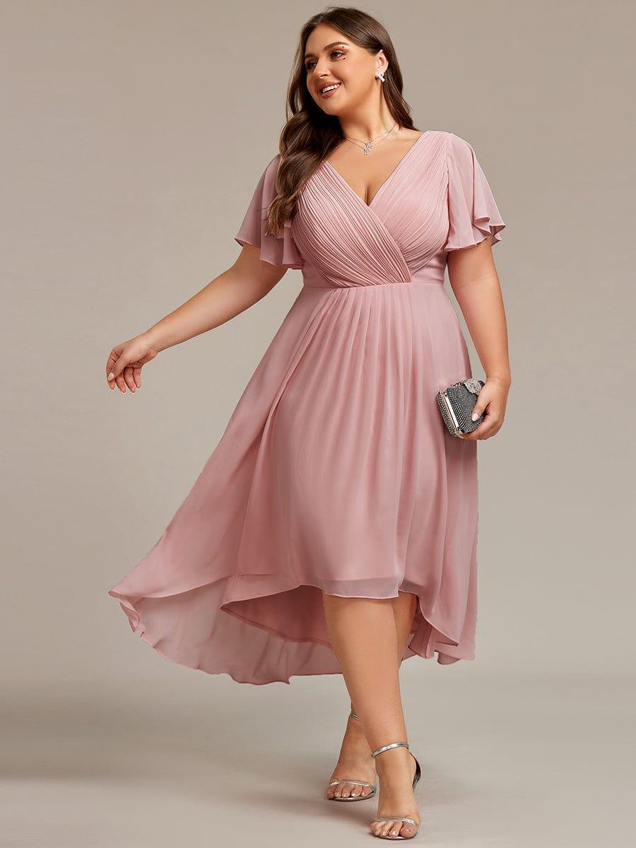 Stunning High-Low V-Neck Dress: Elevate Your Wedding Guest Style!