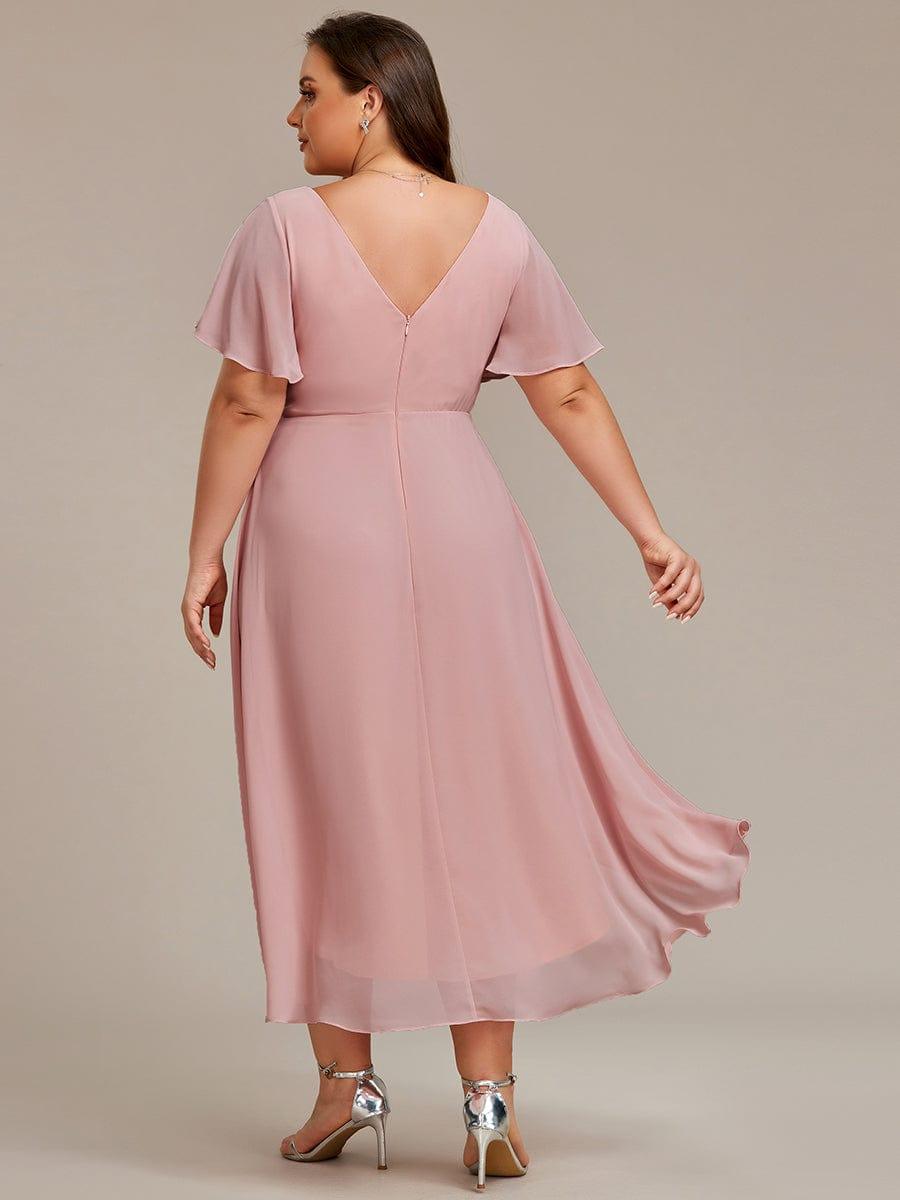 Stunning High-Low V-Neck Dress: Elevate Your Wedding Guest Style!