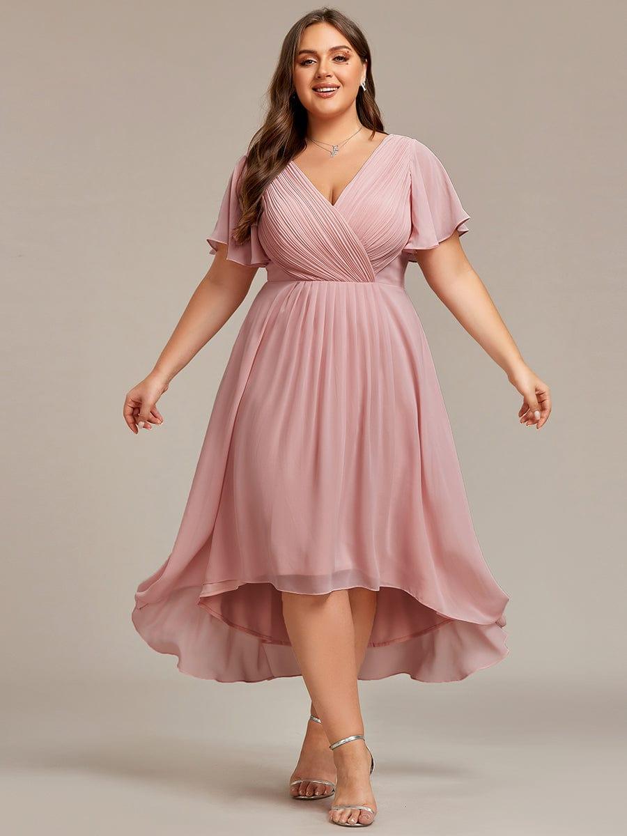 Stunning High-Low V-Neck Dress: Elevate Your Wedding Guest Style!