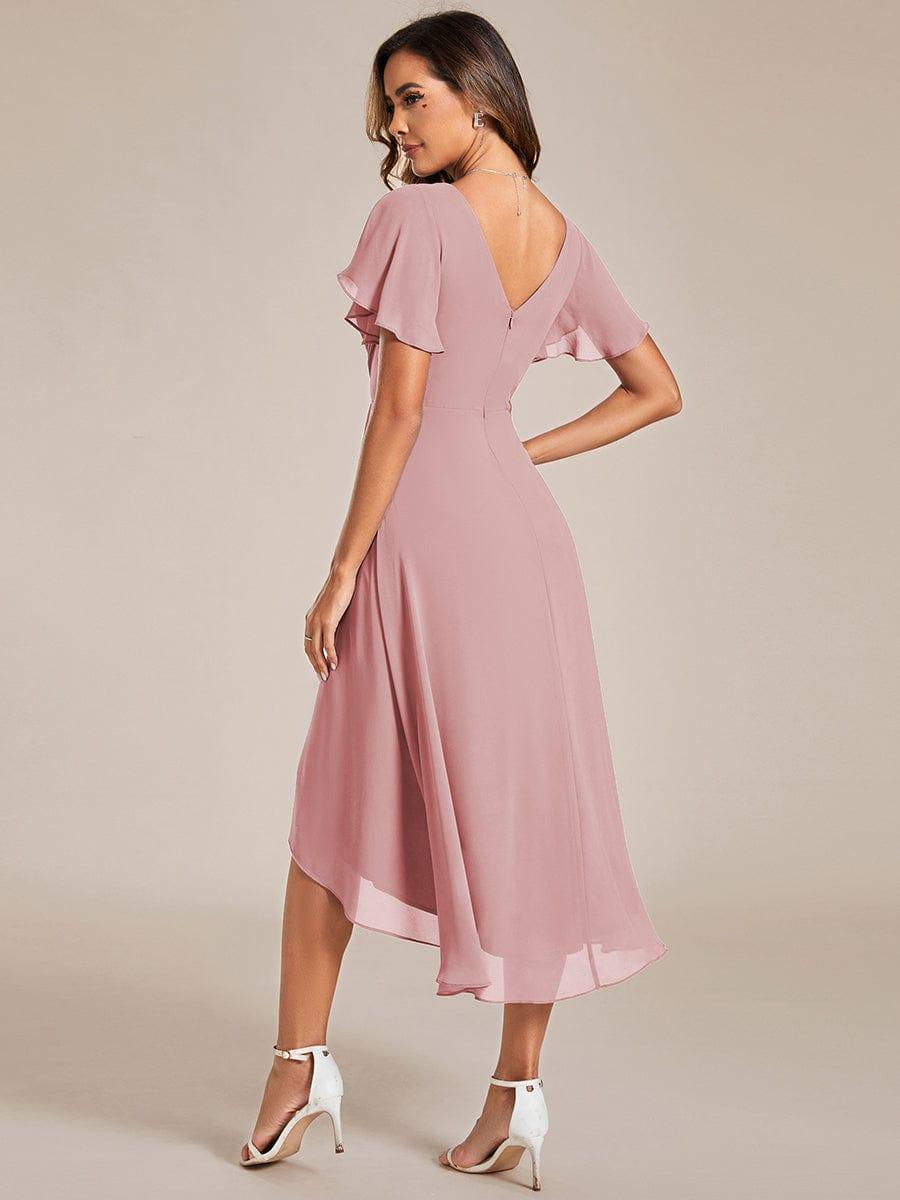 Stunning High-Low V-Neck Dress: Elevate Your Wedding Guest Style!