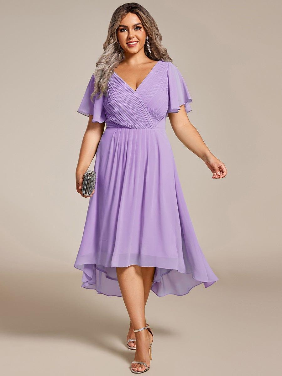 Stunning High-Low V-Neck Dress: Elevate Your Wedding Guest Style!