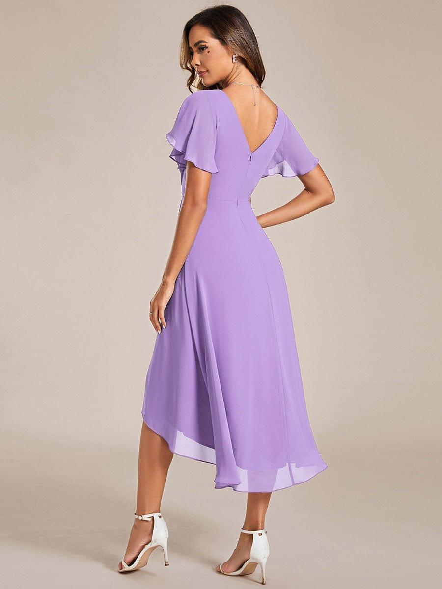Stunning High-Low V-Neck Dress: Elevate Your Wedding Guest Style!