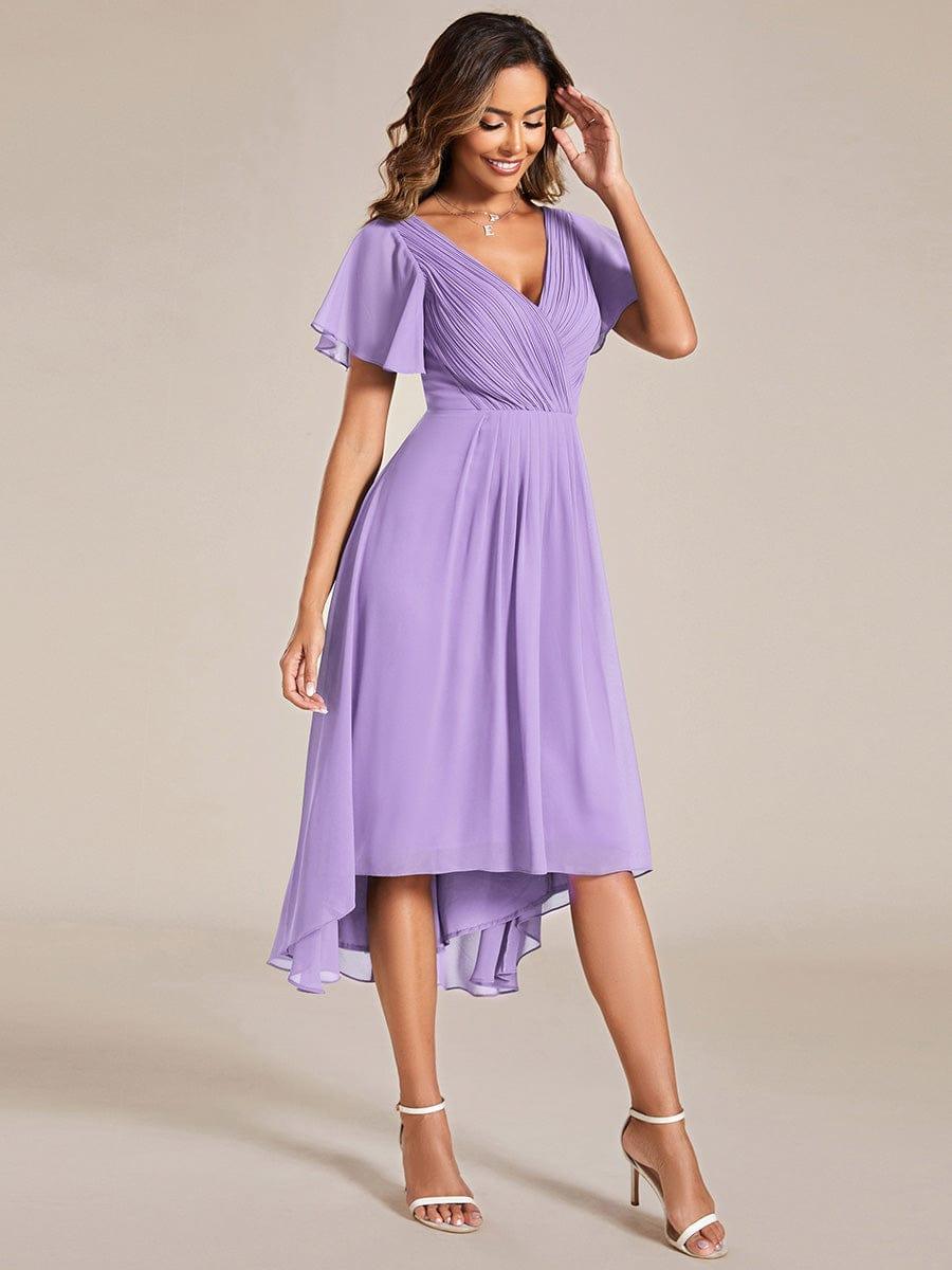 Stunning High-Low V-Neck Dress: Elevate Your Wedding Guest Style!