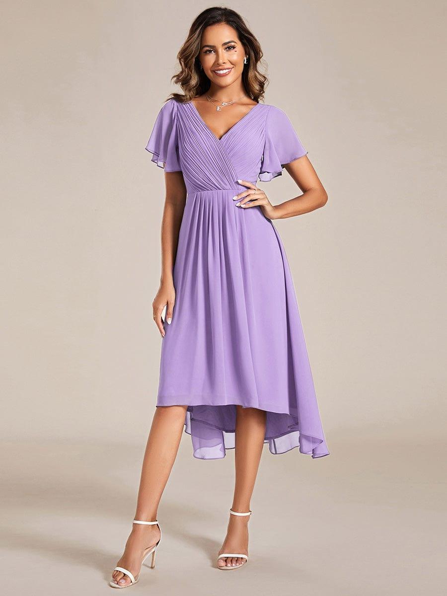Stunning High-Low V-Neck Dress: Elevate Your Wedding Guest Style!