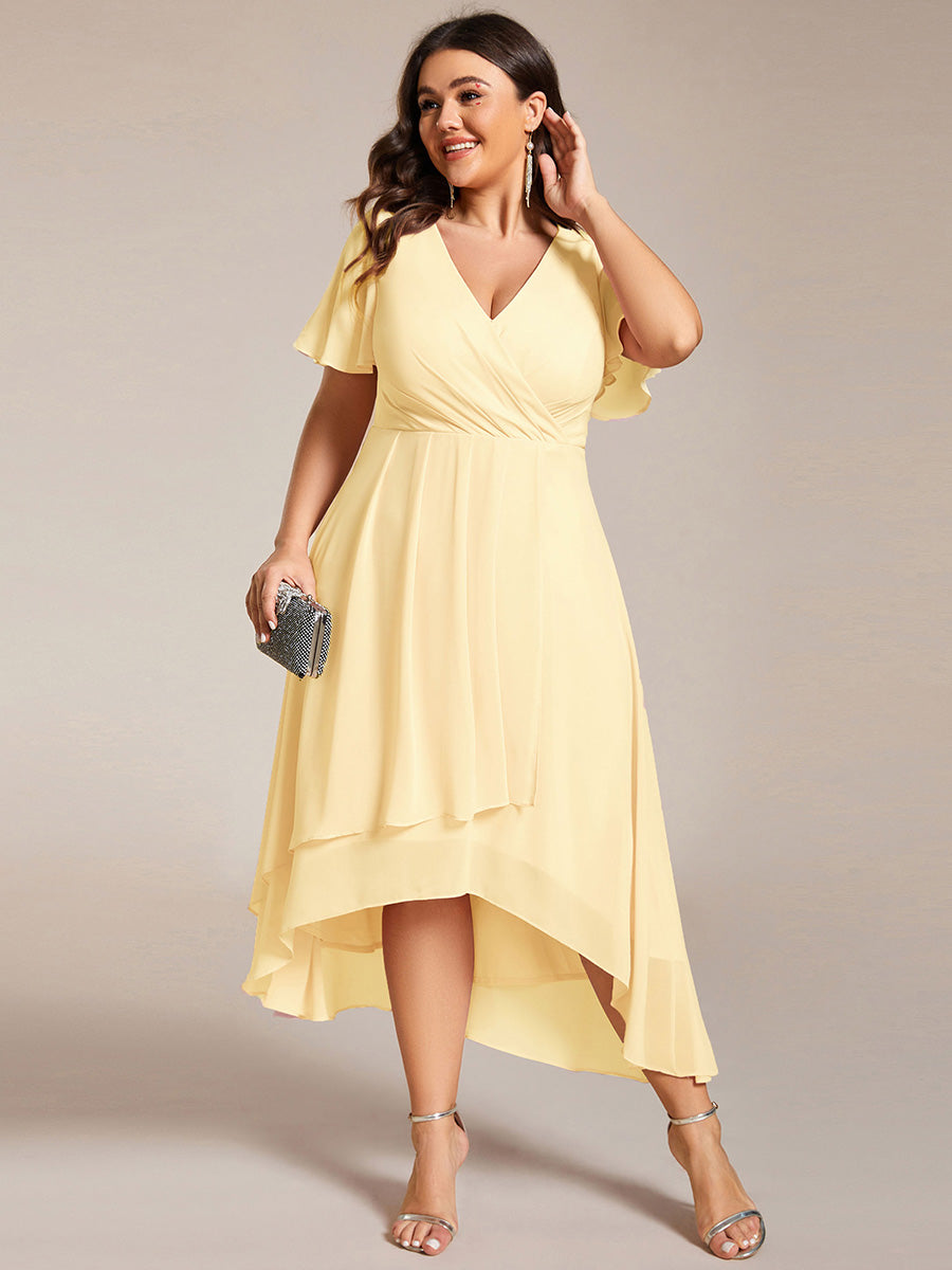 💓Chic Chiffon Dress with Short Sleeves!