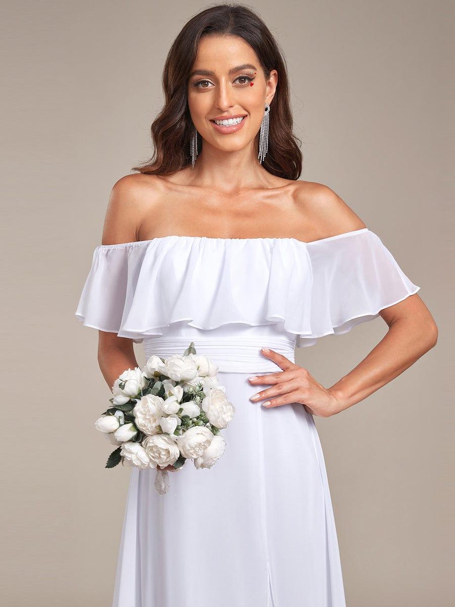 ✨Unleash Your Inner Diva: Stunning Off-Shoulder Ruffle Dress with Flirty Thigh Split!