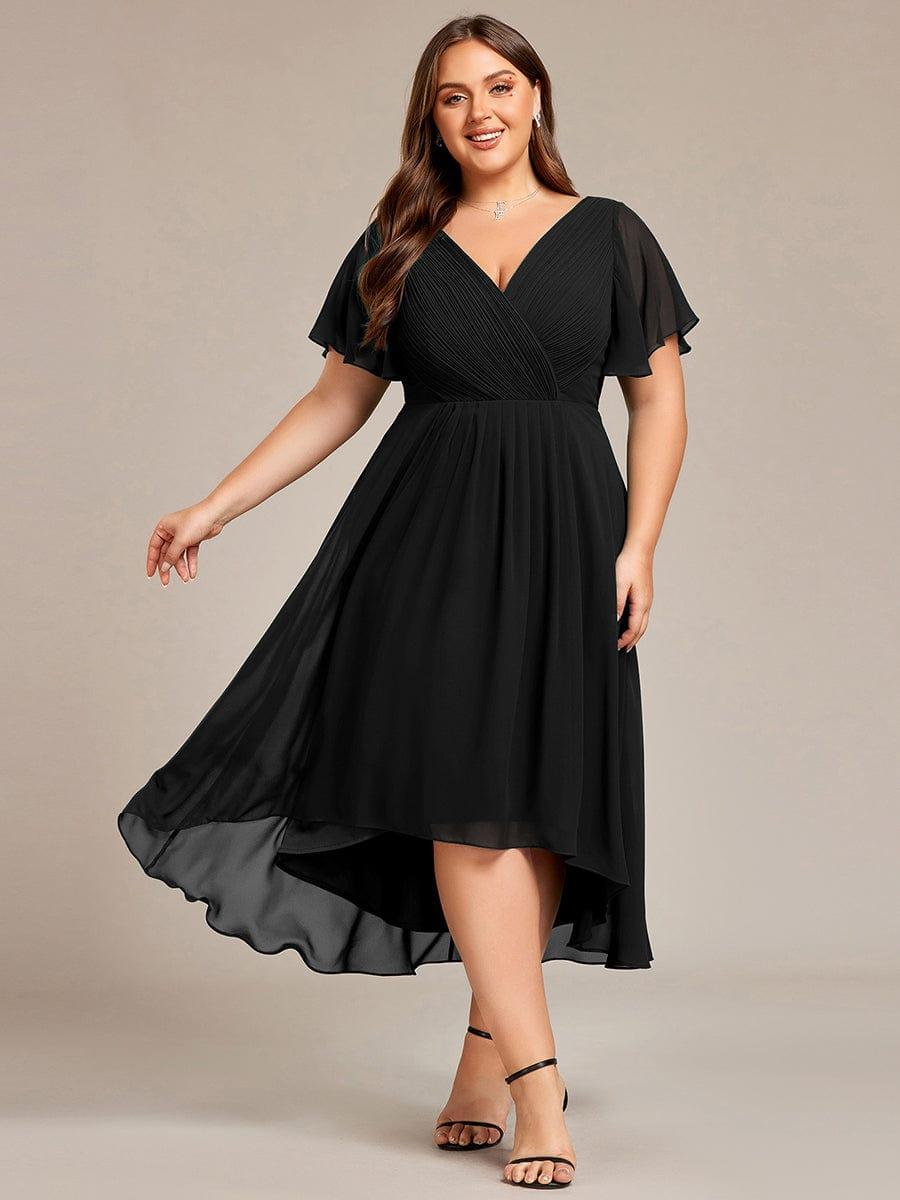 Stunning High-Low V-Neck Dress: Elevate Your Wedding Guest Style!