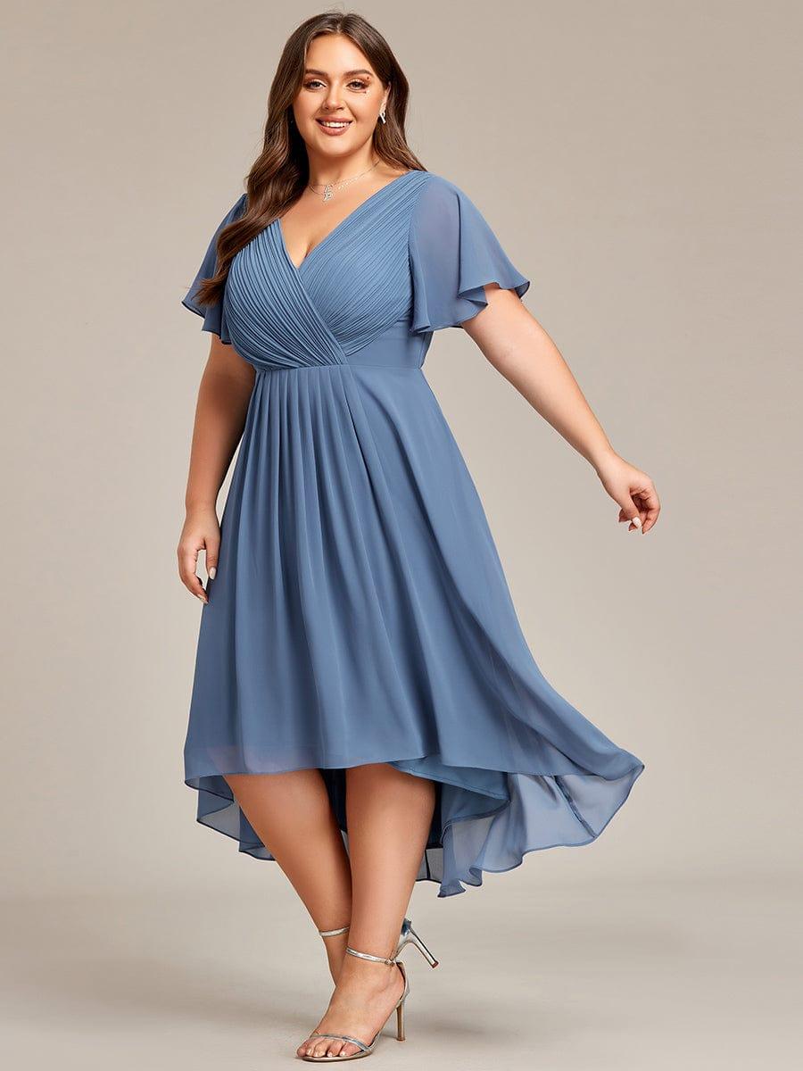 Stunning High-Low V-Neck Dress: Elevate Your Wedding Guest Style!