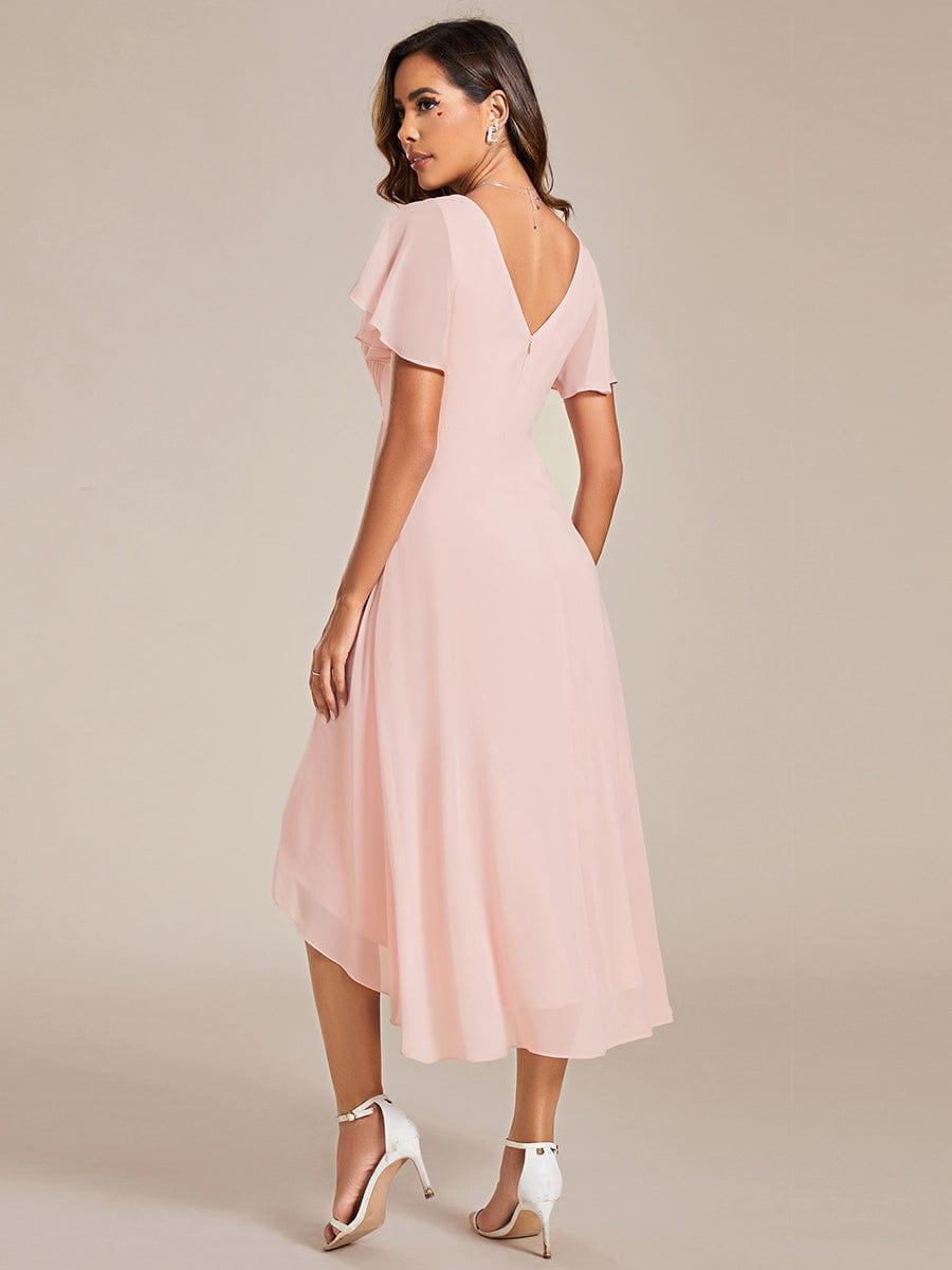 Stunning High-Low V-Neck Dress: Elevate Your Wedding Guest Style!