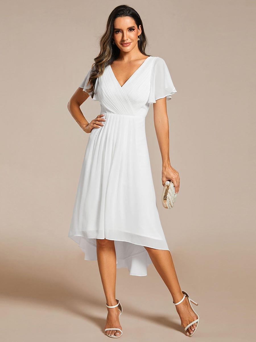 Stunning High-Low V-Neck Dress: Elevate Your Wedding Guest Style!